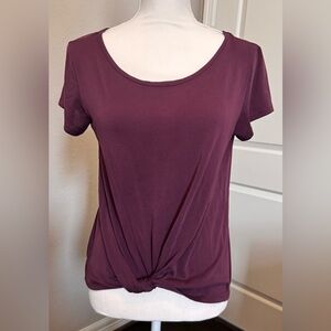 Pink Rose Plum Blouse With Knot Size Medium